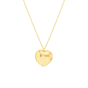 Royal Rounded Puffy Heart Pendant Necklace