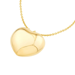 Royal Rounded Puffy Heart Pendant Necklace