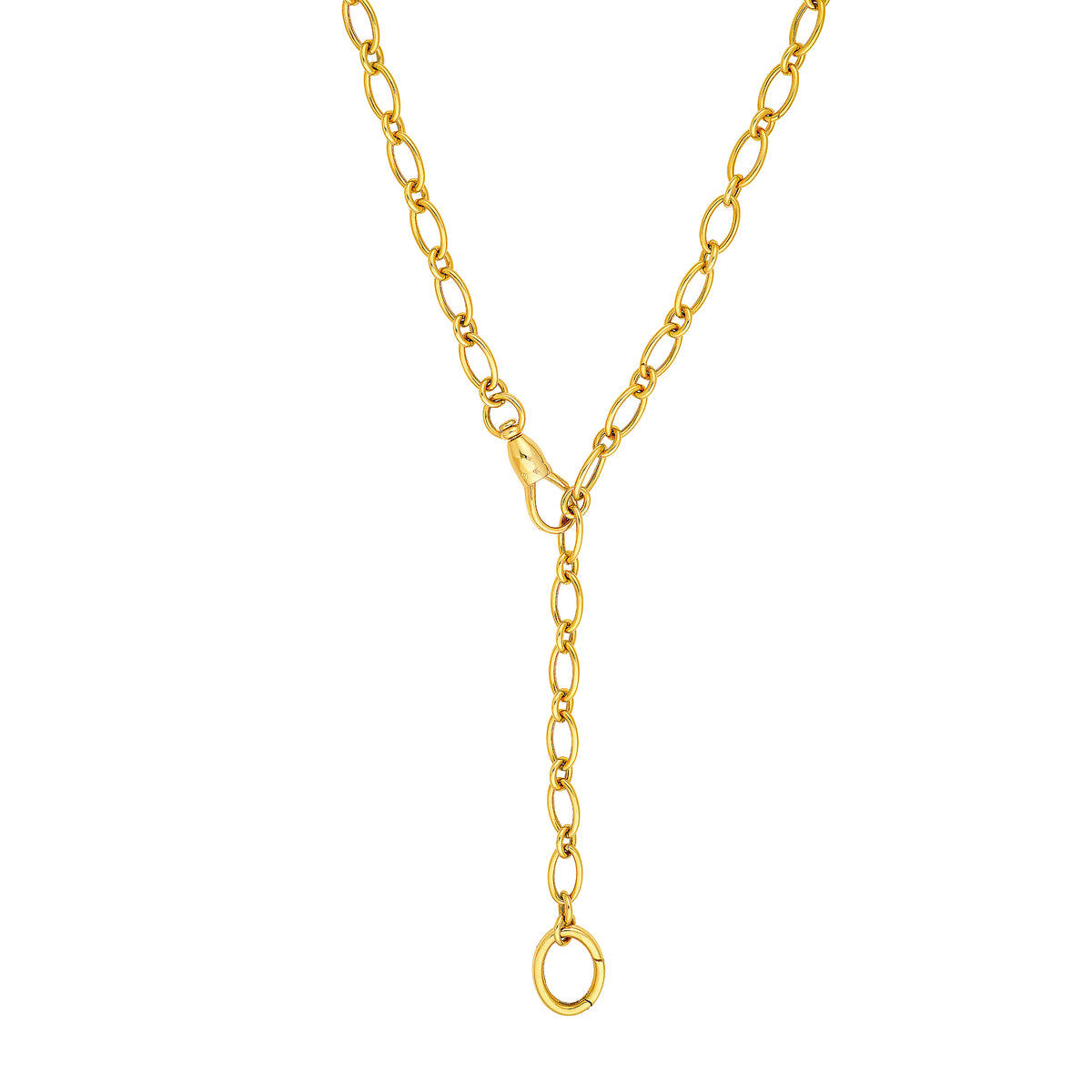 Oval Link Chain with Push Lock & Enhancer