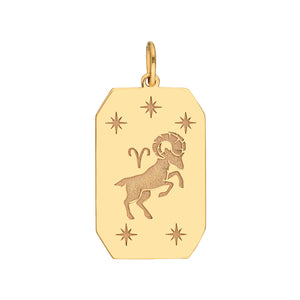 Astrological Zodiac Tablet Charm Pendant