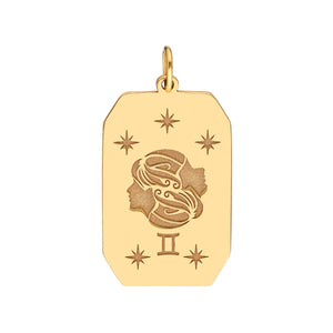 Astrological Zodiac Tablet Charm Pendant