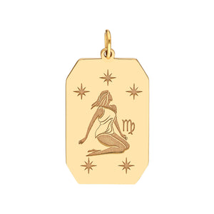 Astrological Zodiac Tablet Charm Pendant