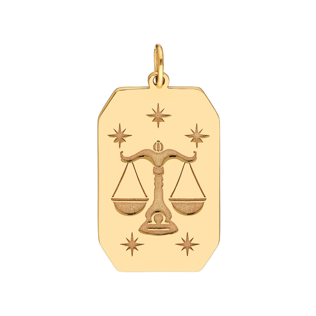 Astrological Zodiac Tablet Charm Pendant