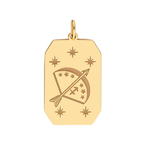 Astrological Zodiac Tablet Charm Pendant