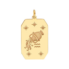 Astrological Zodiac Tablet Charm Pendant