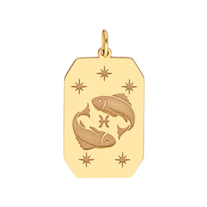 Astrological Zodiac Tablet Charm Pendant