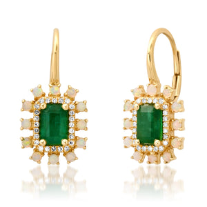 Magic Emerald & Opal Drop Earrings