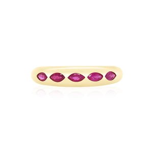 Marquise Five Gemstone Skinny Ring