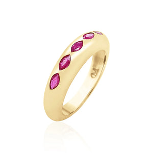 Marquise Five Gemstone Skinny Ring