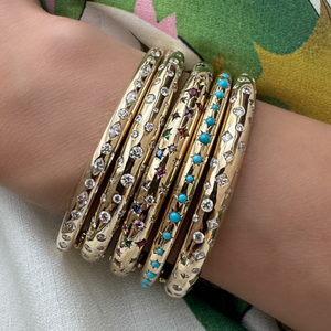 Marquise & Round Skinny Diamond Nomad Bangle Bracelet