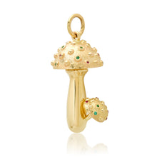 Medium Magic Mushroom Scattered Gemstone Charm Pendant