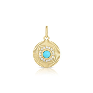 Medium Sunbeam Gemstone Medallion Charm