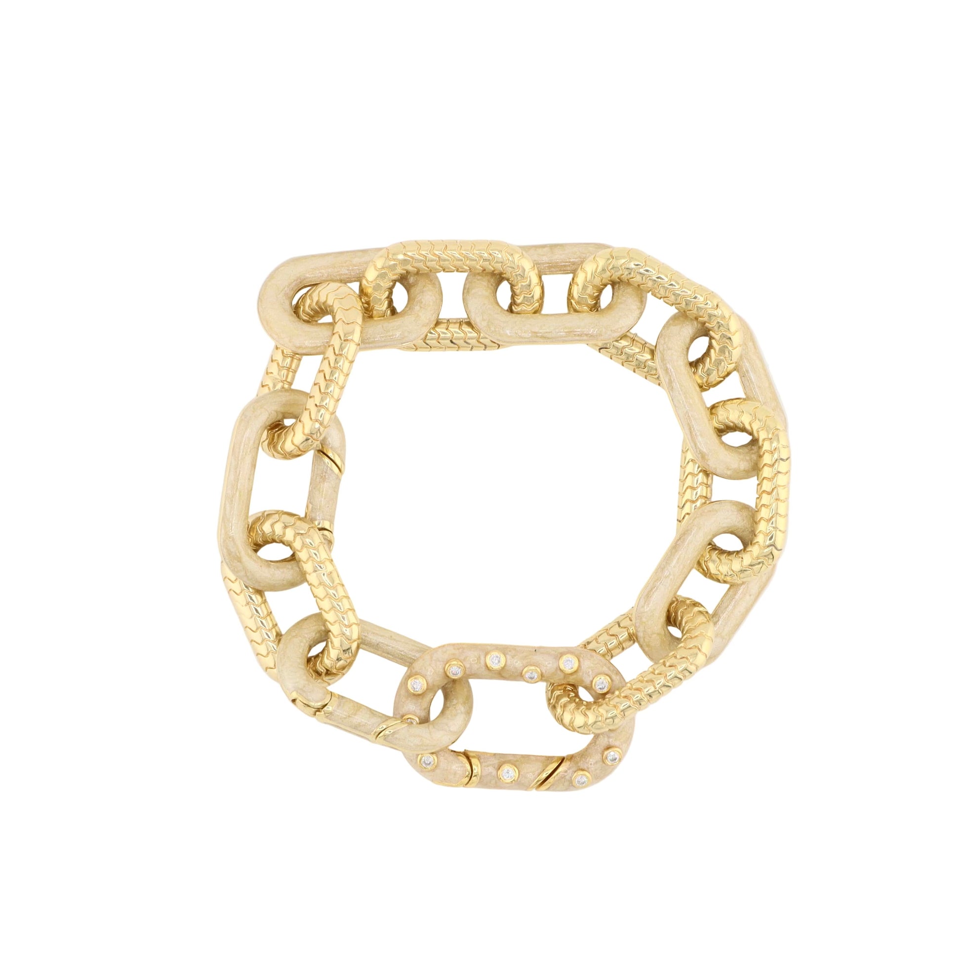 The Elizabeth Two Tone Enamel Chain Bracelet