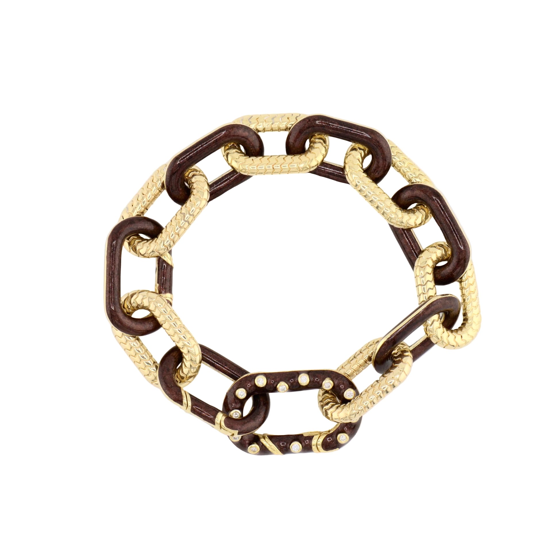 The Elizabeth Two Tone Enamel Chain Bracelet