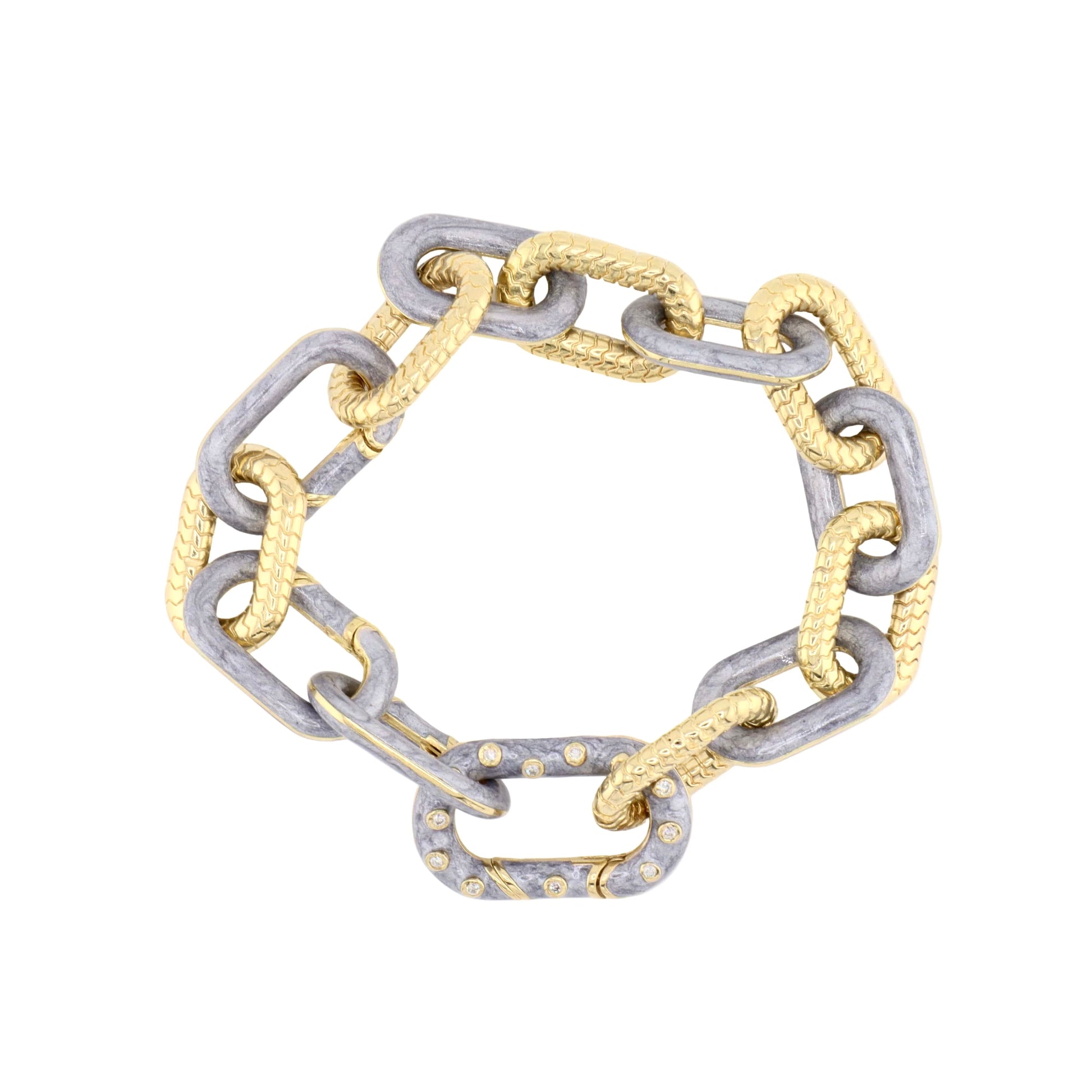 The Elizabeth Two Tone Enamel Chain Bracelet