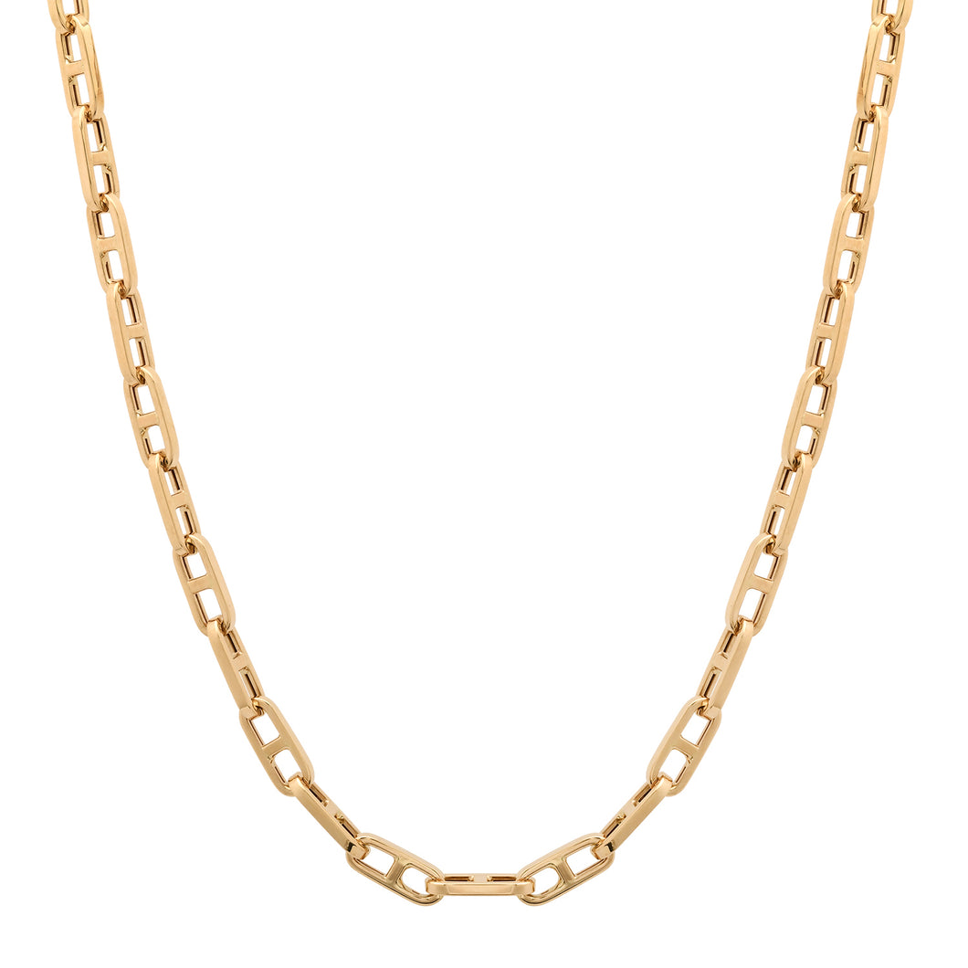 Mini Flat Mariner Gold Link Chain Necklace