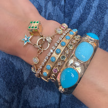 Mixed Sapphire & Diamond Bezel Set Hexagon Tennis Bracelet