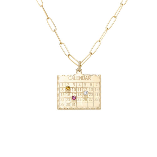 Customizable Multiple Date Gemstone Calendar Charm