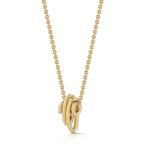 Thoby Gold & Diamond or All Diamond Statement Spiral Necklace
