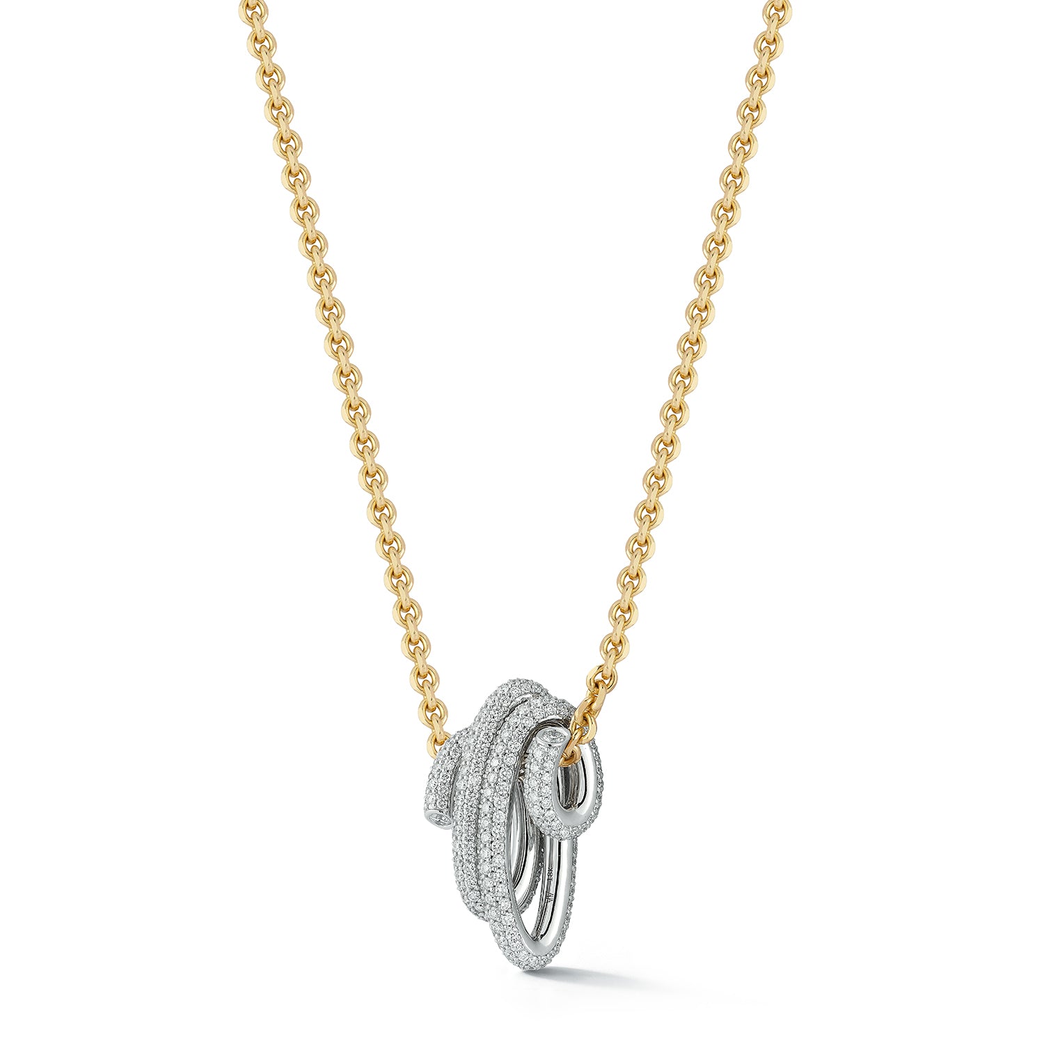 Thoby Gold & Diamond or All Diamond Statement Spiral Necklace