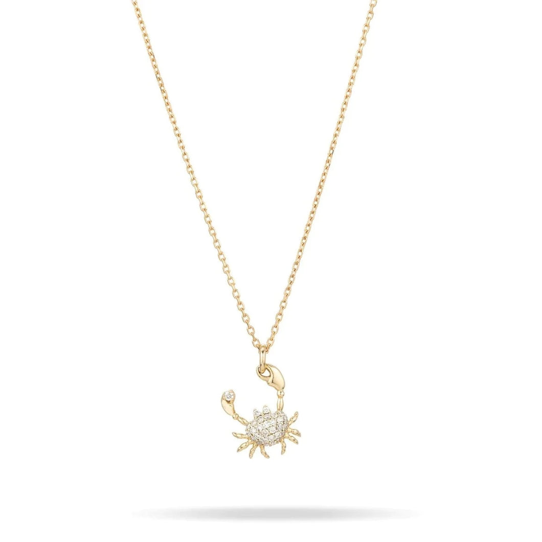 Pave' Diamond Crab Necklace