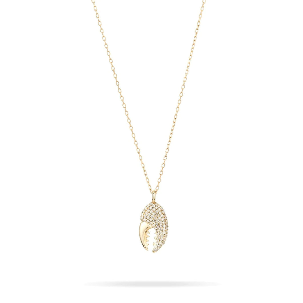 Pave' Diamond Lobster Claw Necklace