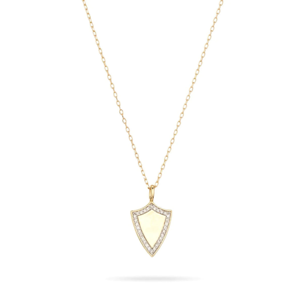 Pavé Diamond Shield Necklace