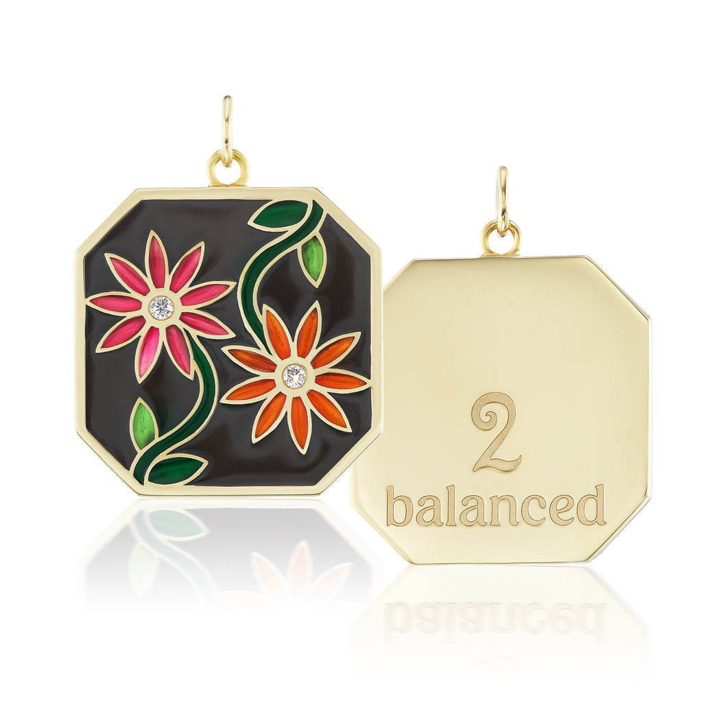 Enamel Numerology Pendant Charm