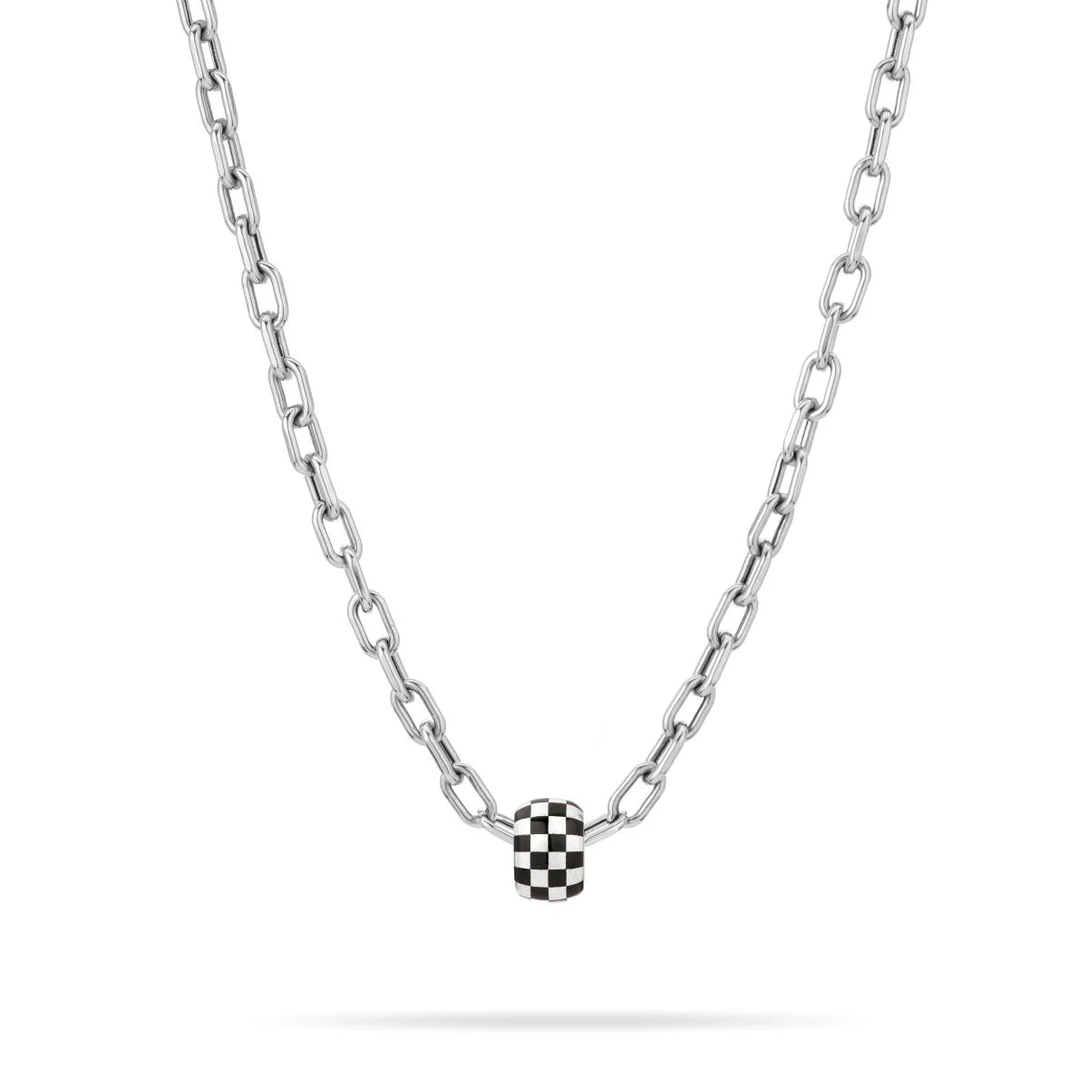 White or Black Ceramic Checkerboard Big Bead