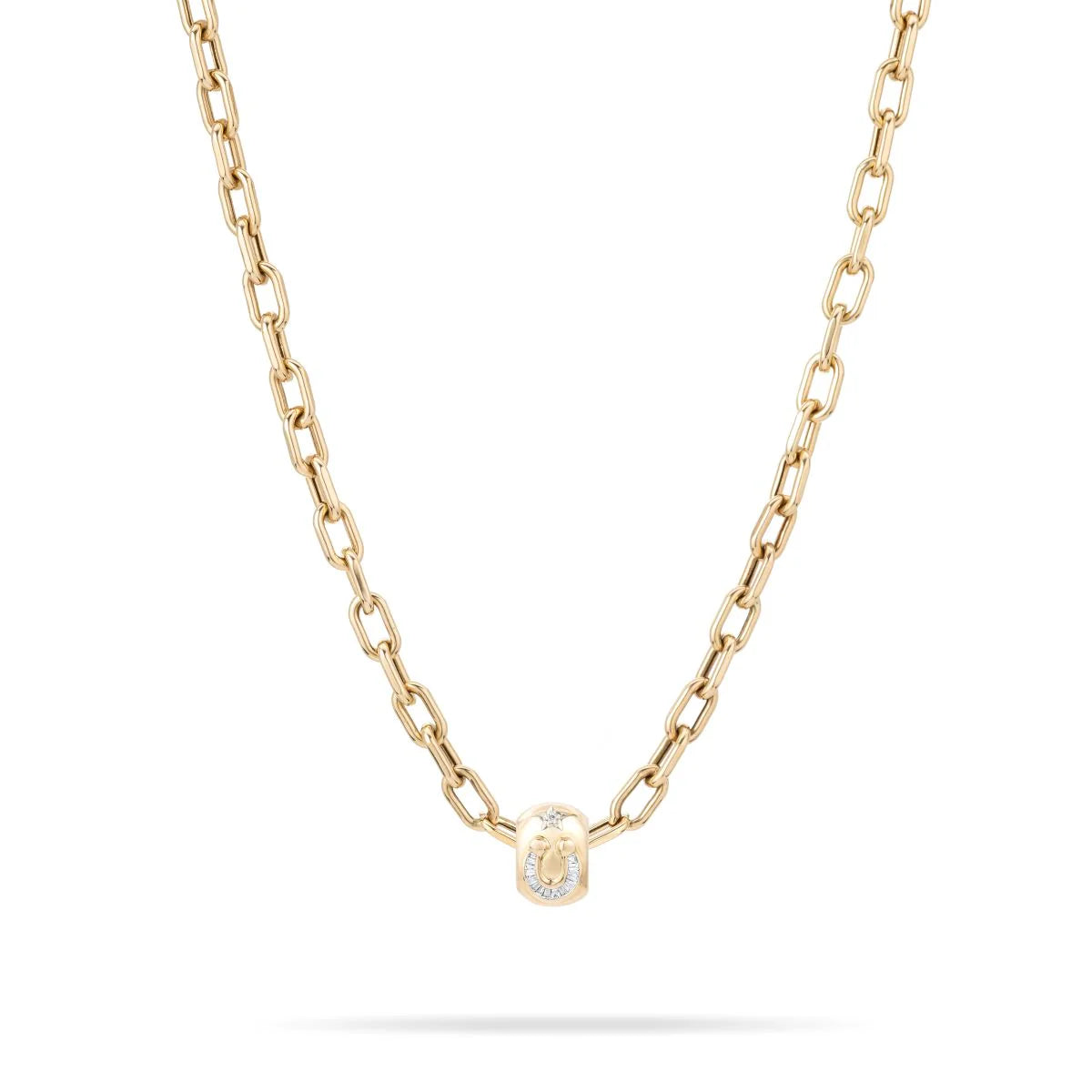 Lucky Horseshoe Baguette Diamond Big Bead