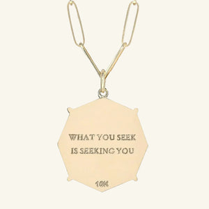 Quote Pave Diamond Octagon Charm