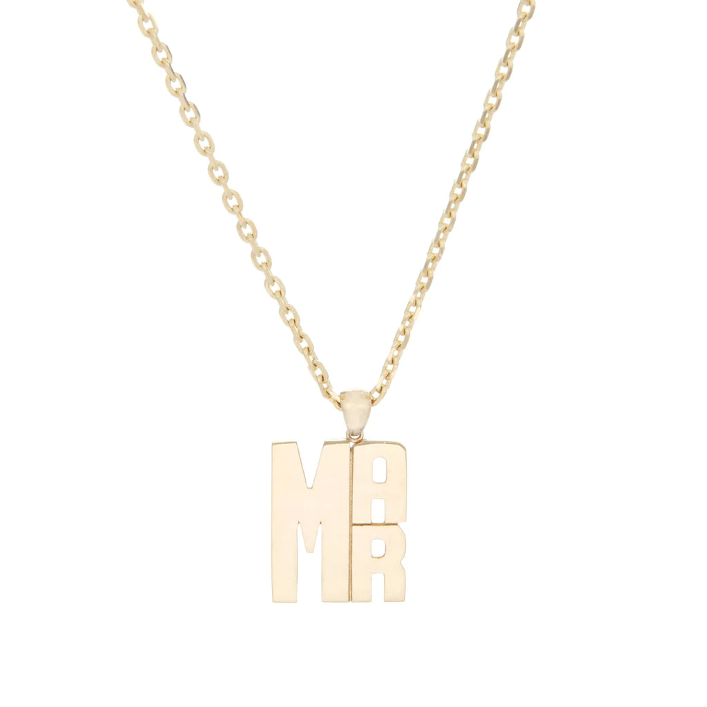 Lucky Strike Custom Monogram Pendant Necklace