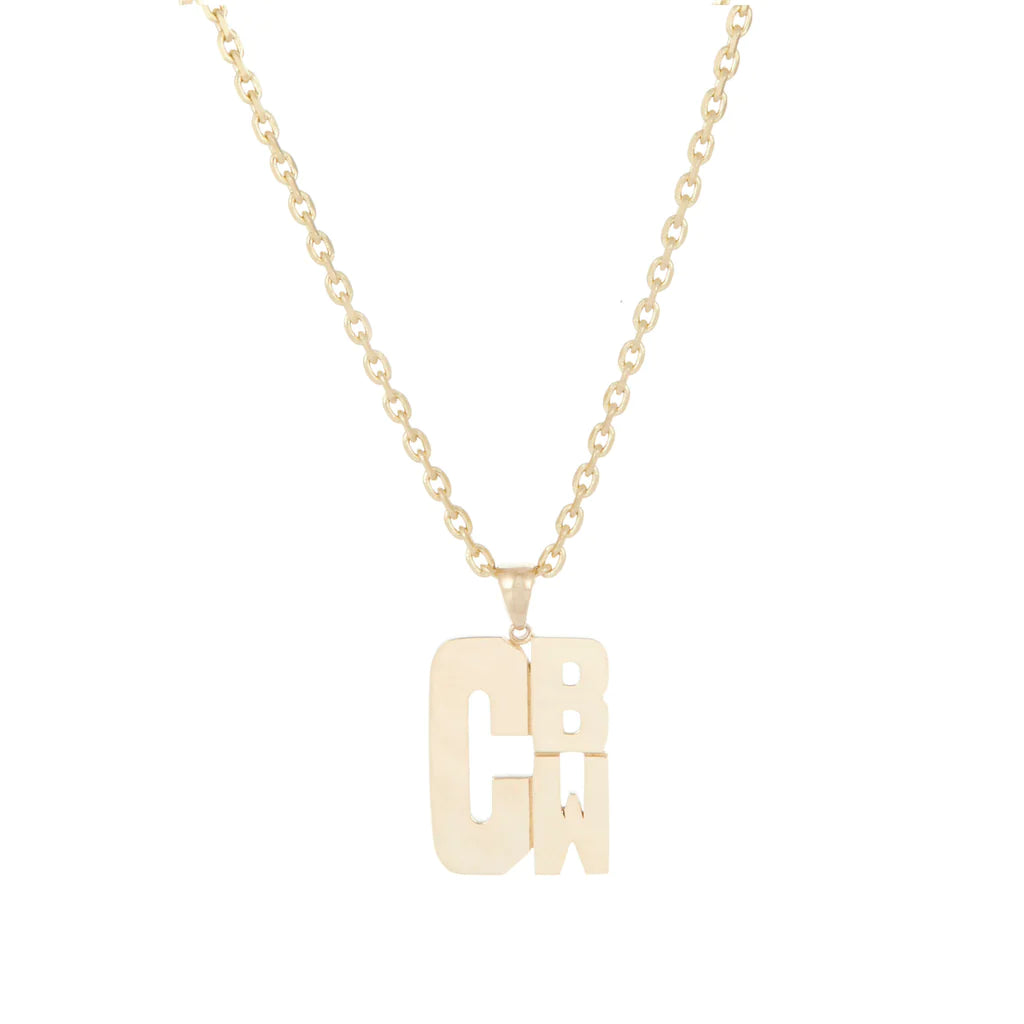 Lucky Strike Custom Monogram Pendant Necklace