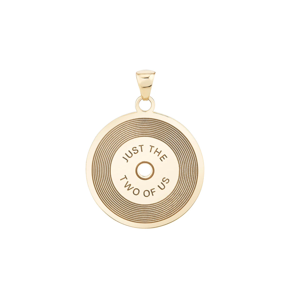 Solid Gold Record Charm Pendant