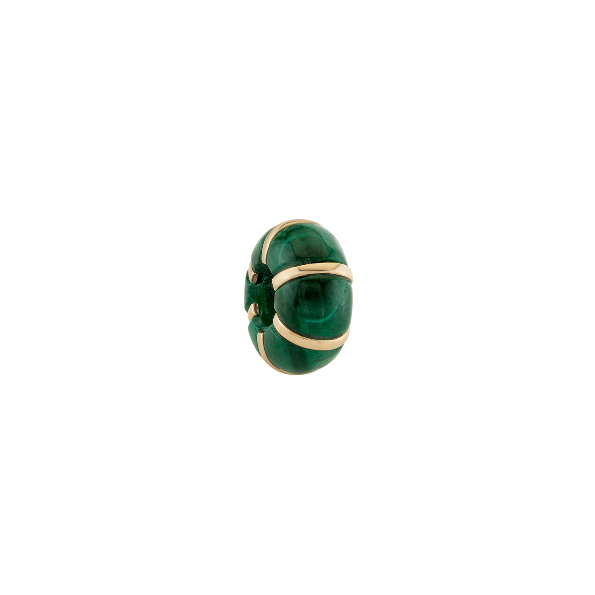 Malachite & Gold Stripe Rondelle Bead
