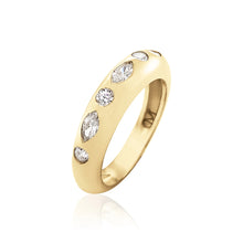 Nine Round & Marquise Diamond Skinny Ring