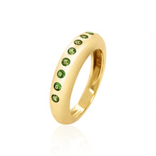 Nine Round Gemstone Skinny Ring