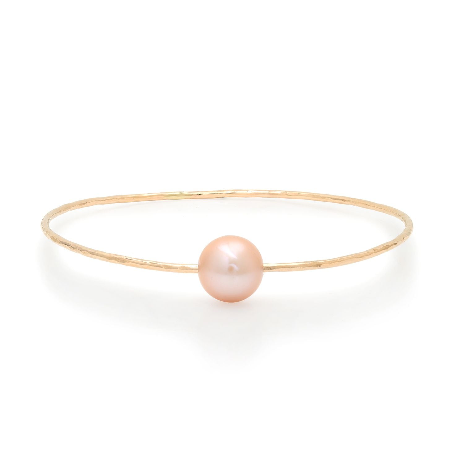 Standard Gold Filled South Sea Pearl Pounded Wire Bangle Bracelet