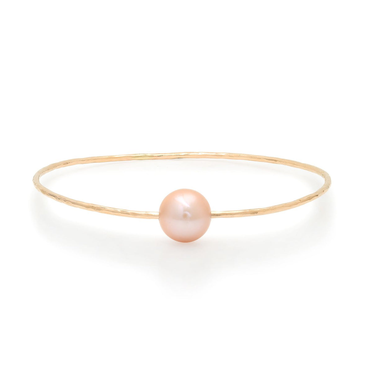 Standard Gold Filled South Sea Pearl Pounded Wire Bangle Bracelet