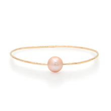 Standard Gold Filled South Sea Pearl Pounded Wire Bangle Bracelet
