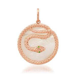 Python Mother of Pearl Snake Charm Pendant