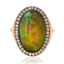 One of a Kind Brown Opal & Diamond Oval Statement Ring