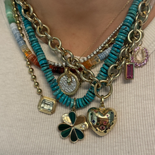 One of a Kind Mixed Sapphire Heart Pocket Pendant