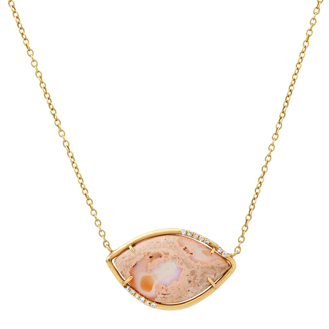 One of a Kind Oval Mexican Matrix Opal Statement Necklace