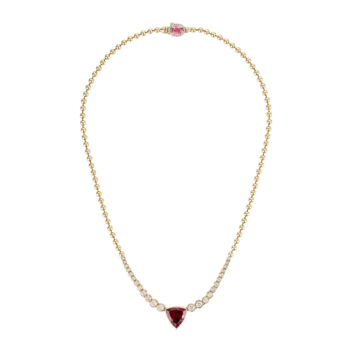 One of a Kind Small Bubbles Pink Tourmaline Necklace