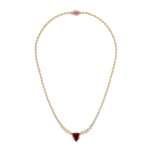 One of a Kind Small Bubbles Pink Tourmaline Necklace