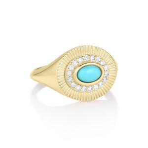 Oval Sunbeam Gemstone Ring