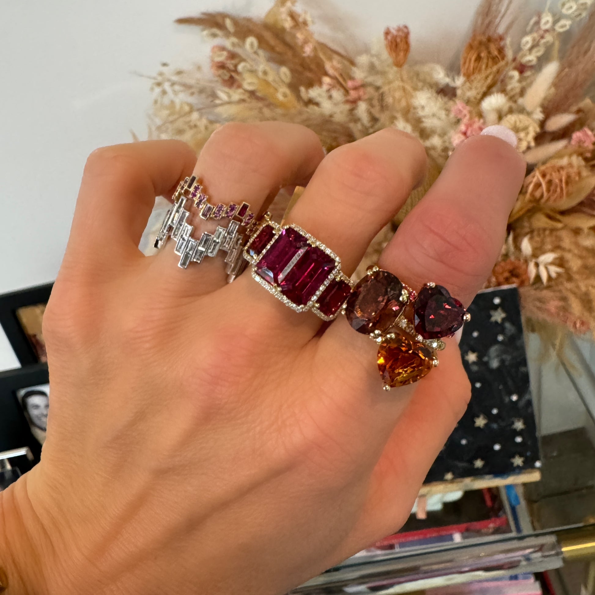 Oval Tourmaline & Diamond Statement Ring