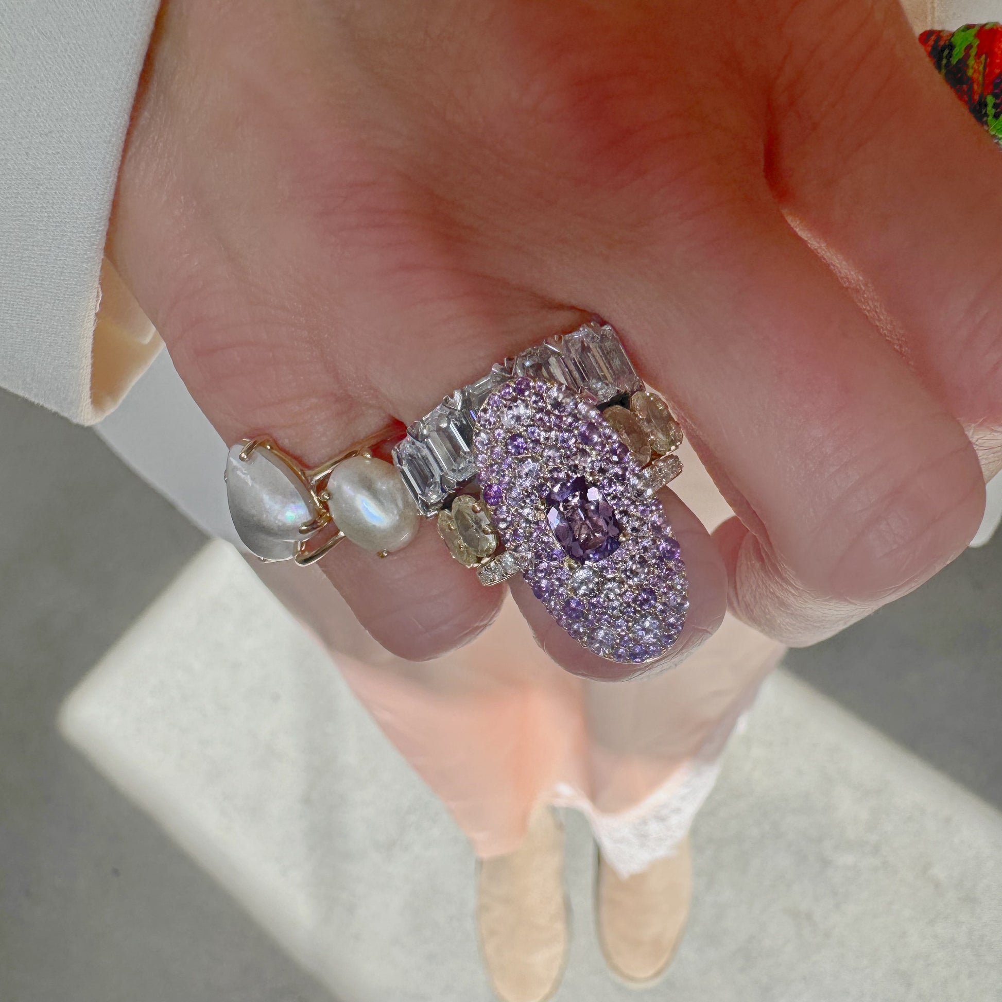 Small Circle or Oval Pearl Ring