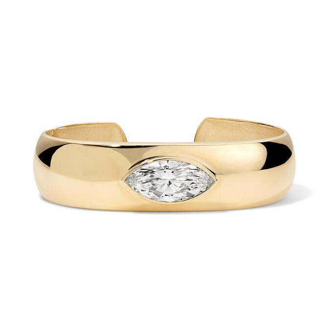 Solitaire Marquise Lab Diamond Gemmy Cuff Bangle